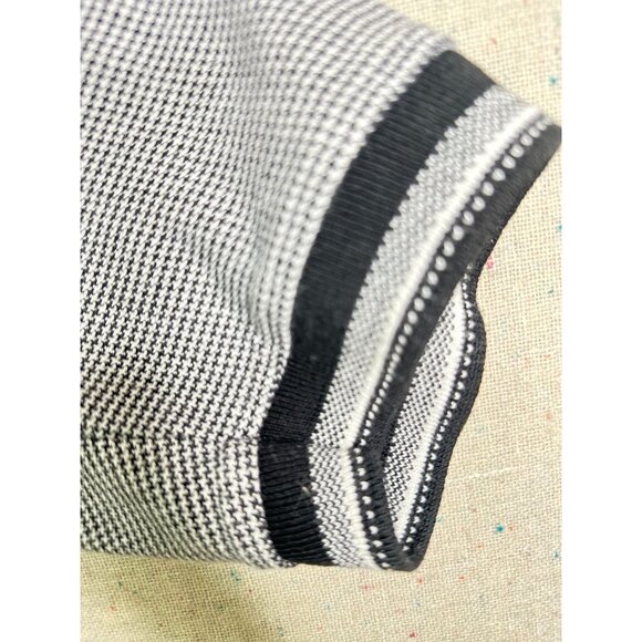 La Loving Marines Embroidered Polo Shirt    Houndstooth Pattern Blue White Sz L - Picture 4 of 6